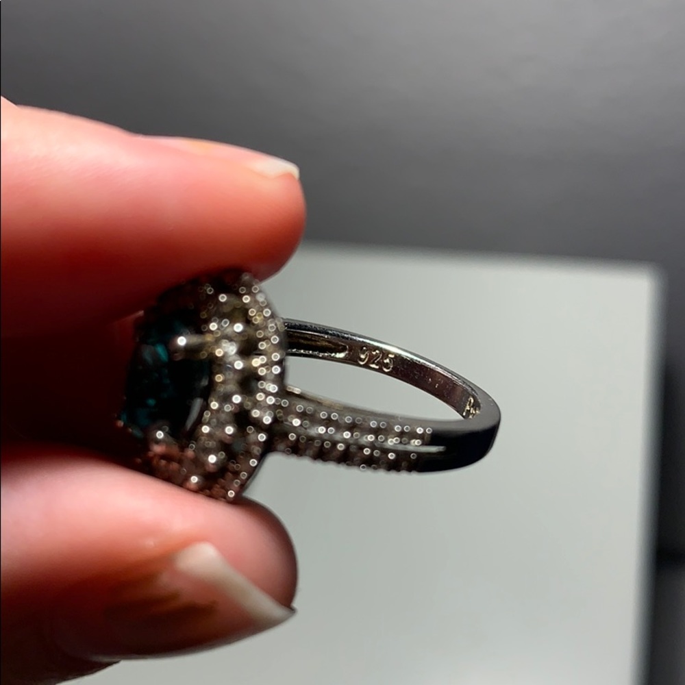 Zales Sterling Silver Emerald Ring - Picture 3 of 3